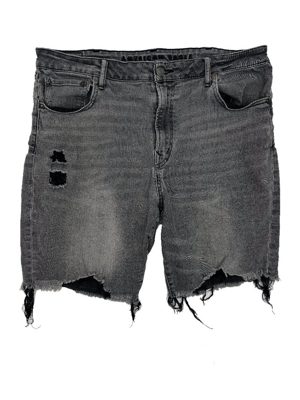 American Eagle Next Level Flex Black Distressed Stretch Jean Shorts Mens 40